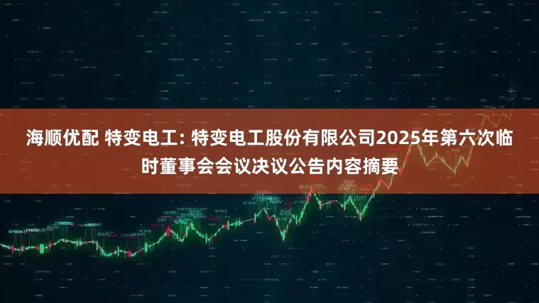 海顺优配 特变电工: 特变电工股份有限公司2025年第六次临时董事会会议决议公告内容摘要